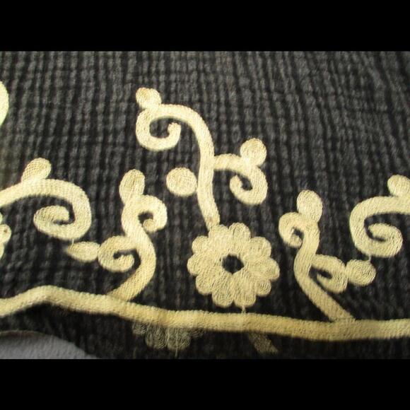 Soft Surroundings Sahara M black + Gold gauze collection short sleeve boho top - Picture 5 of 9